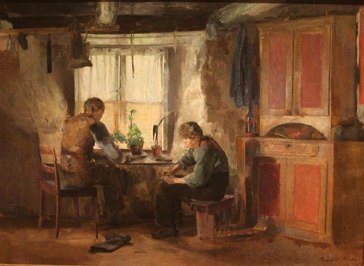 Harriet Backer Bygdeskomakere oil painting image